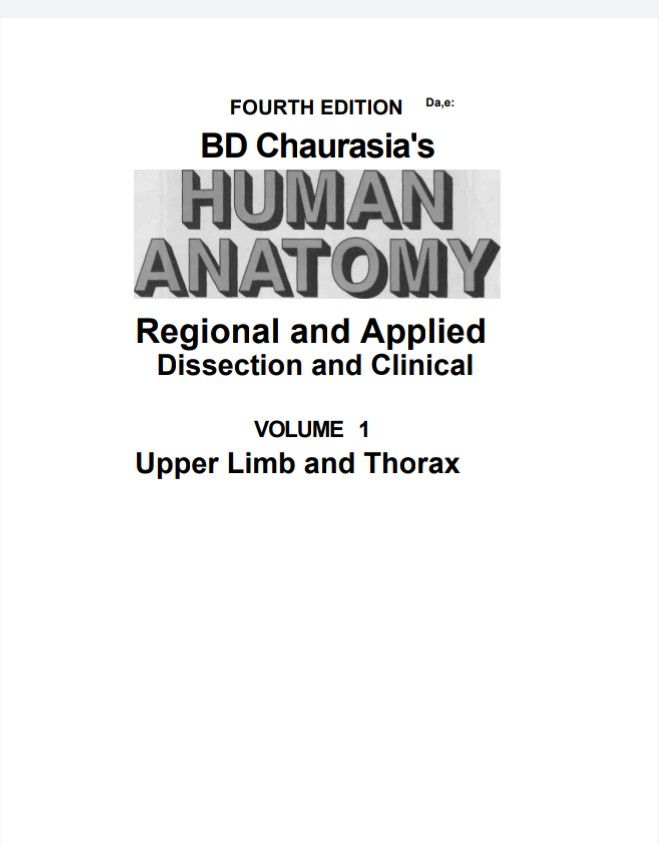 BDC Volume 1 Upper limb and thorax pdf download for free